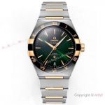 AAA Swiss Copy Omega Constellation 41 mm Super Clone 8900 Half Gold-Black-Green Watch